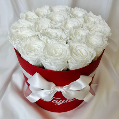 Classic Personalised Infinity Rose Red Box-White Forever Roses - One Year Roses - Rose Colours divider-Angelic White