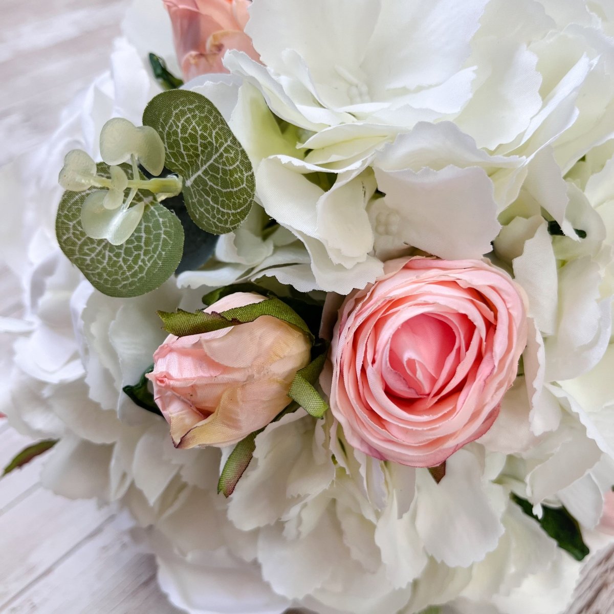 Blush Silk Wedding Bouquet - Pink and Ivory Artificial Wedding Bouquet 