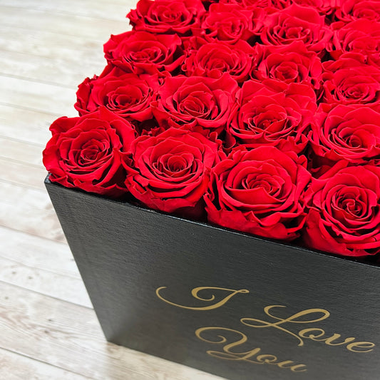 Red Infinity Roses | Black Bloom Box