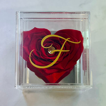 Acrylic Red Heart Rose Box | Sample Sale | Bling Blooms