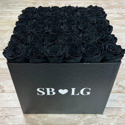 Black Square Bloom Box - Black Infinity Roses - One Year Roses - Rose Colours divider-Midnight Black