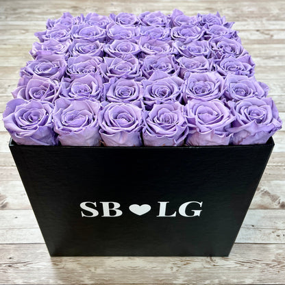Black Square Bloom Box - Lavender Infinity Roses - Forever Roses - Box of Eternal Roses - Rose Colours divider-Lavender Haze