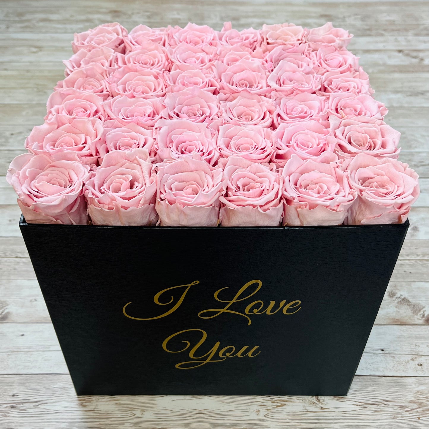Black Square Bloom Box - Pink Infinity Roses - Forever Roses - Box of Eternal Roses - Rose Colours divider-Petal Pink