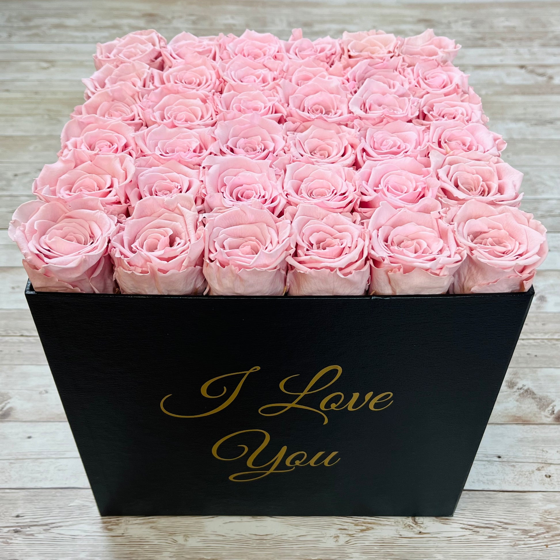 Black Square Bloom Box - Pink Infinity Roses - Forever Roses - Box of Eternal Roses - Rose Colours divider-Petal Pink