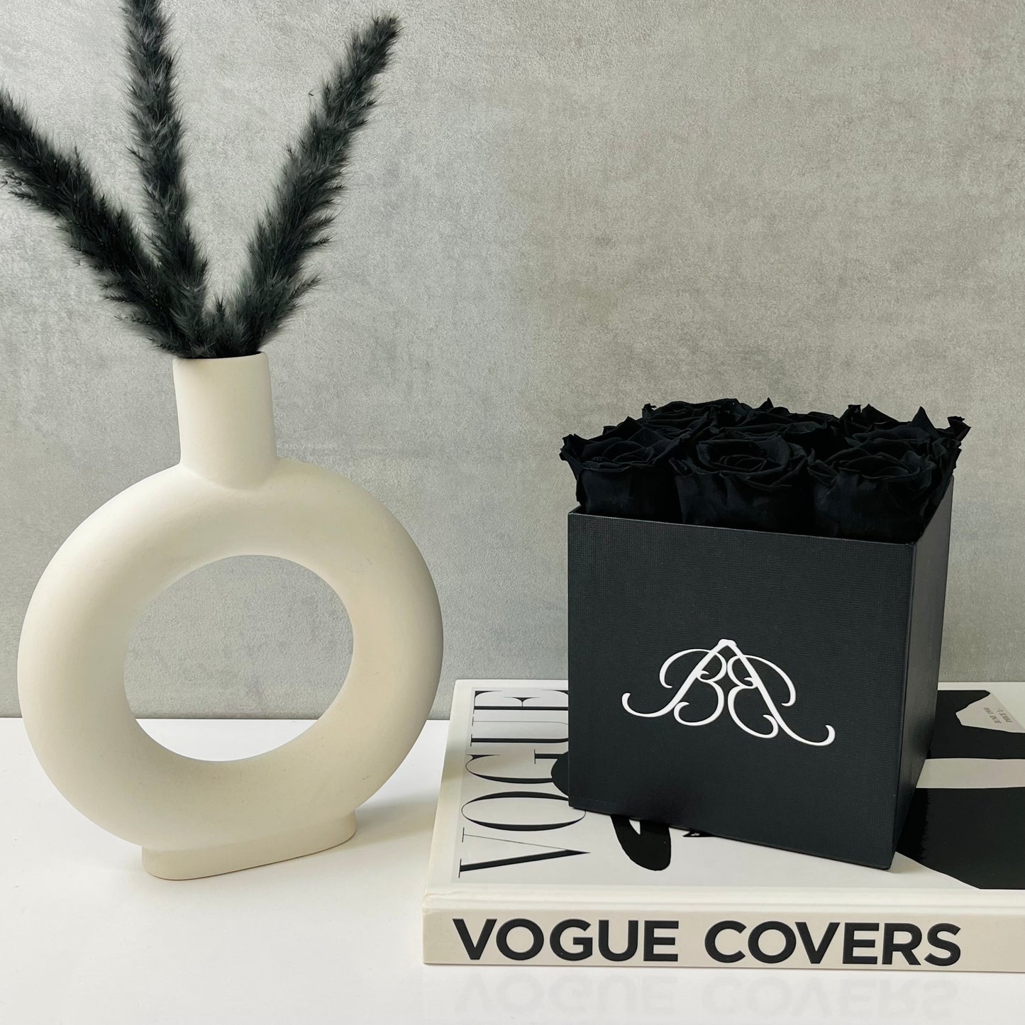 Infinity Rose Square Box - Eternal Roses - Black Forever Roses