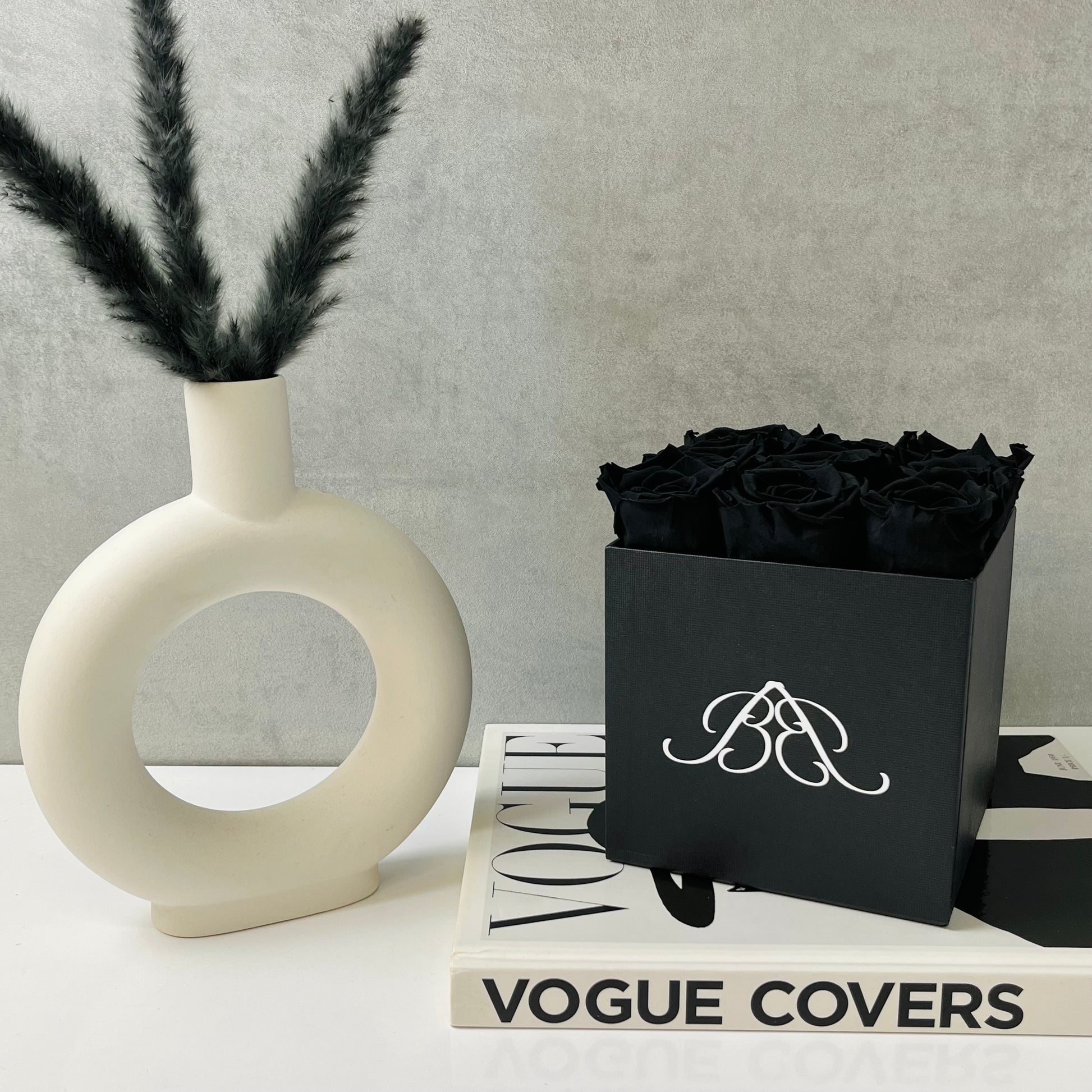 Infinity Rose Square Box - Eternal Roses - Black Forever Roses
