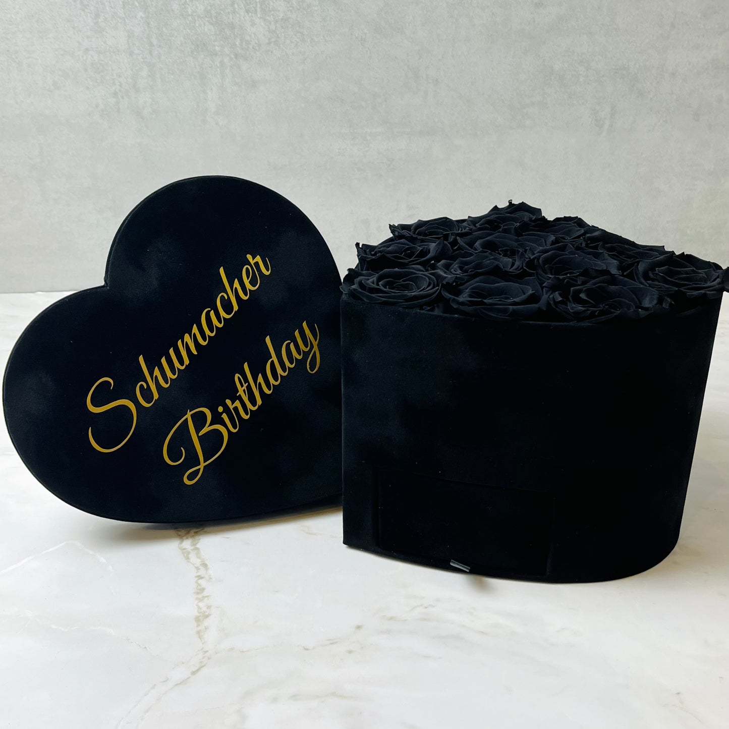 Black Velvet Heart Infinity Rose Box - Black Eternal Roses - Forever Roses - Rose Colours divider-Midnight Black
