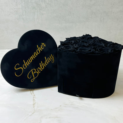 Black Velvet Heart Infinity Rose Box - Black Eternal Roses - Forever Roses - Rose Colours divider-Midnight Black