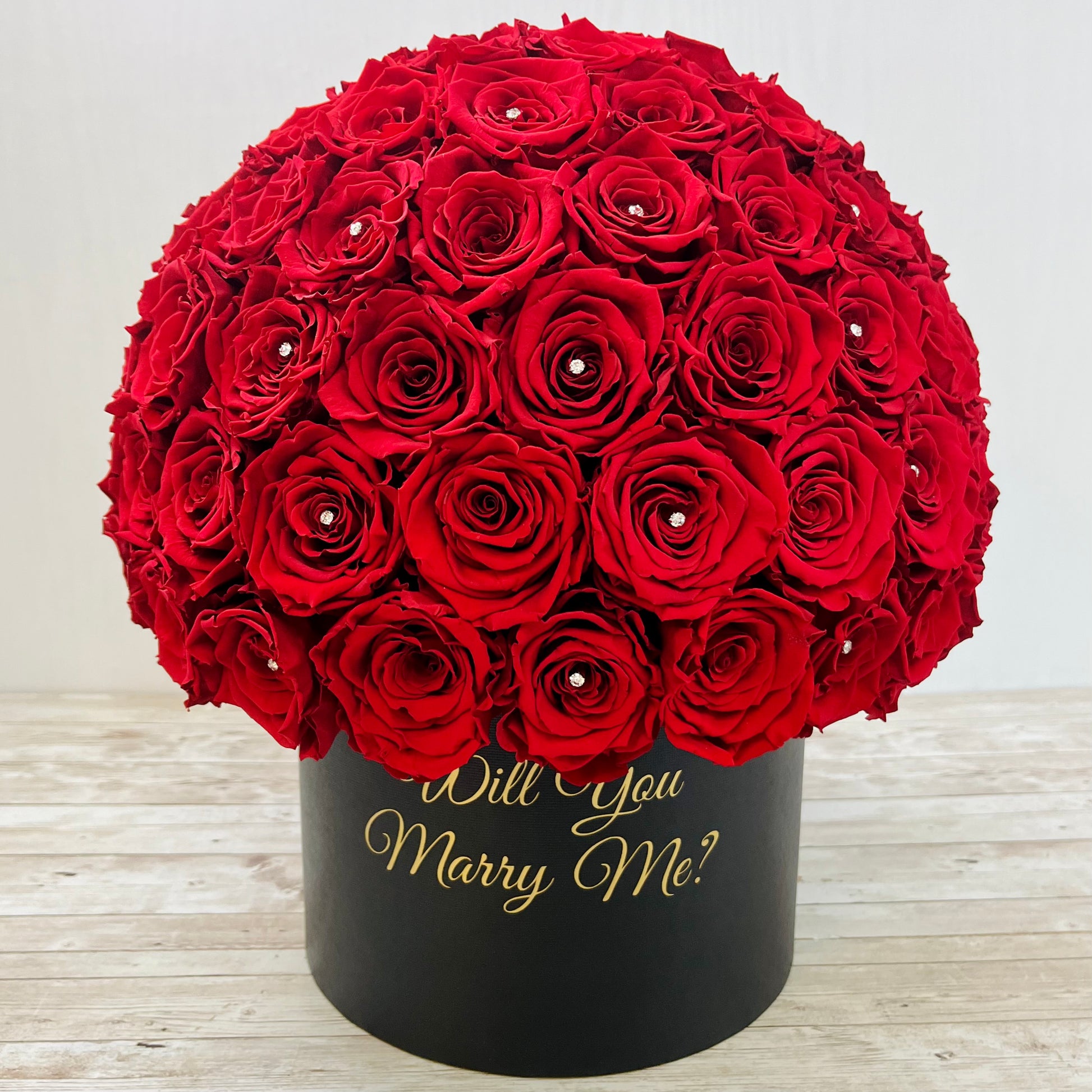 Infinity Rose Dome - Red One Year Roses - Bling Blooms - Rose Colours divider-Ruby Red