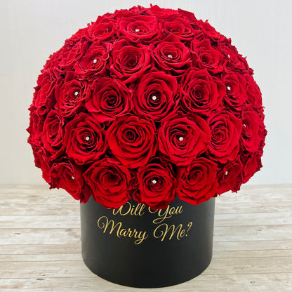 Infinity Rose Dome - Red Forever Roses - Eternal Roses - Bling Blooms - Rose Colours divider-Ruby Red