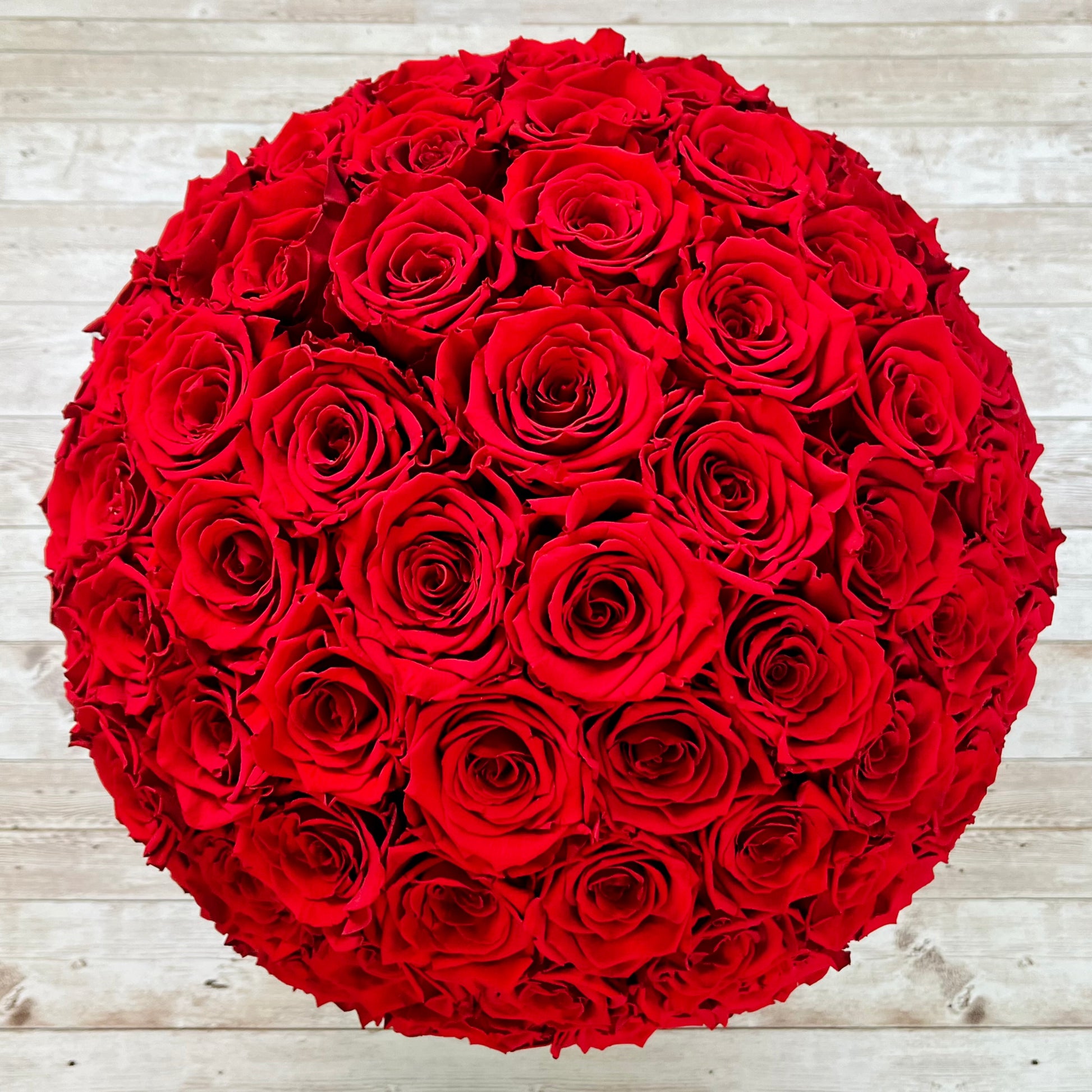 Infinity Rose Dome from above - Red Forever Roses - Eternal Roses - Bling Blooms