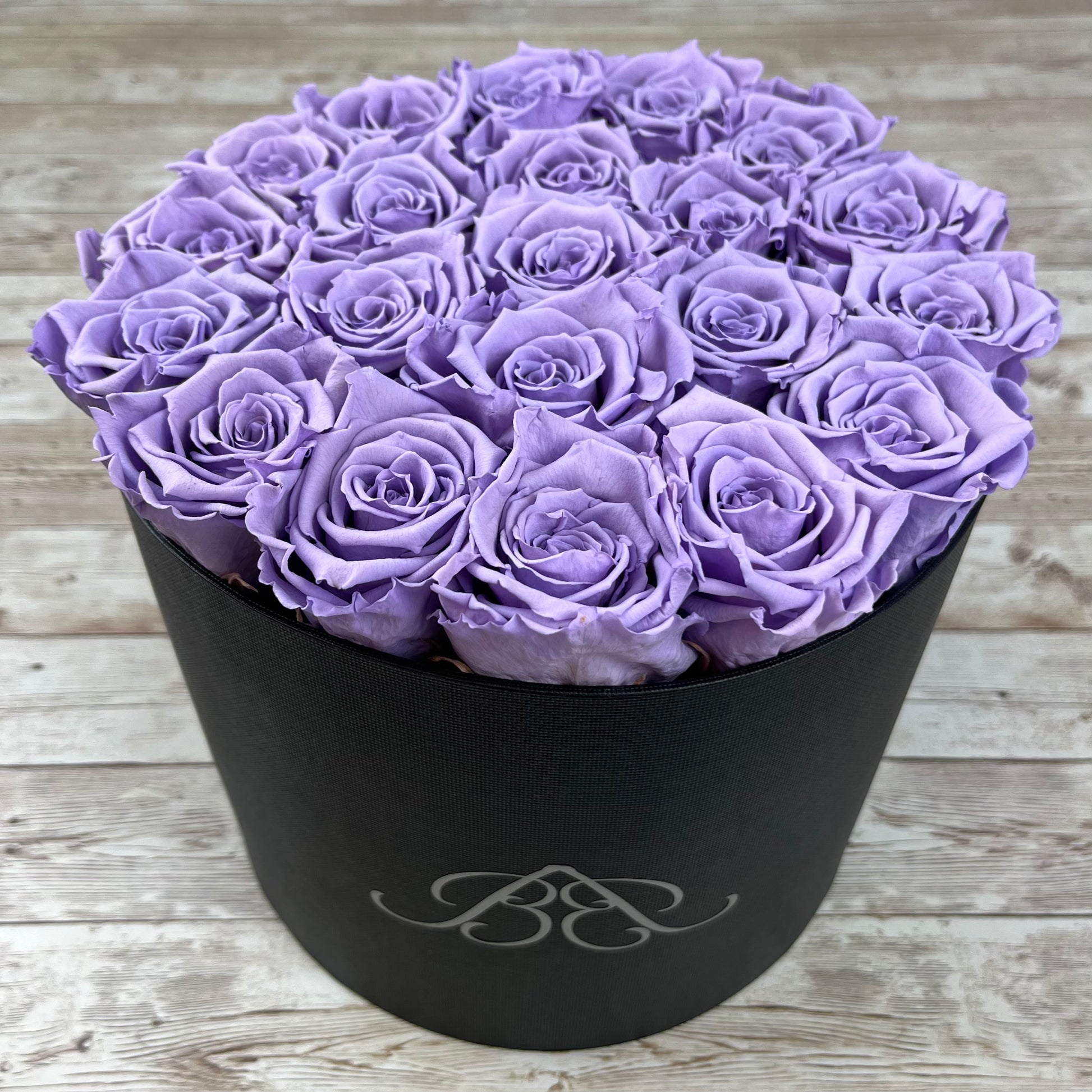 Large Round Infinity Rose Box - Lavender Eternal Roses - One Year Roses - Rose Colours divider-Lavender Haze