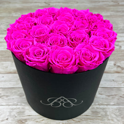 Large Round Infinity Rose Box - Shocking Pink Eternal Roses - One Year Roses - Rose Colours divider-Shocking Pink