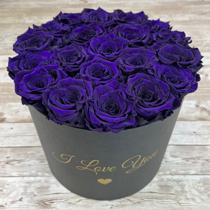 Large Round Infinity Rose Box - Purple Reign Eternal Roses - One Year Roses - Rose Colours divider-Purple Reign