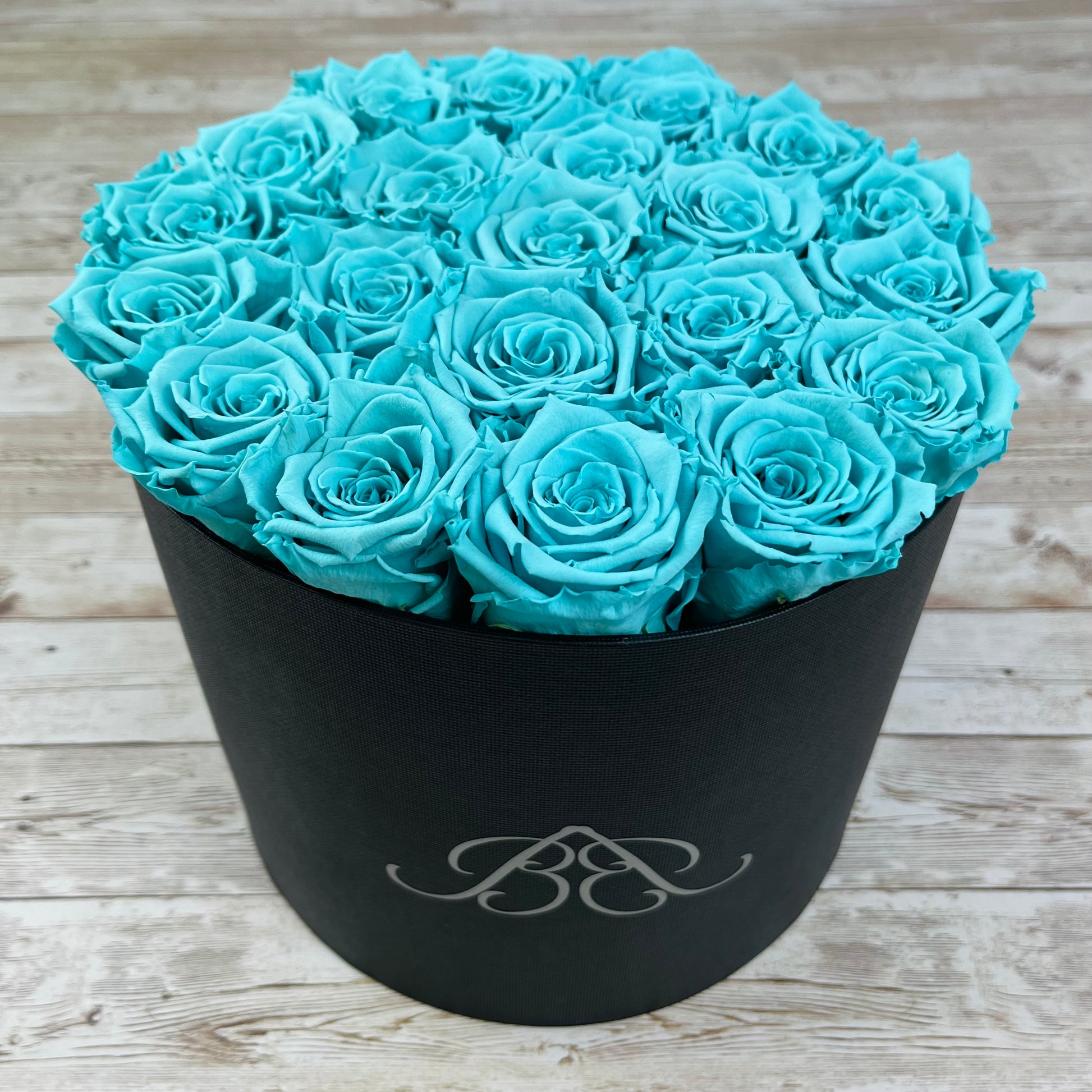 Large Round Infinity Rose Box - Tiffany Blue Eternal Roses - One Year Roses - Rose Colours divider-Tiffany Blue