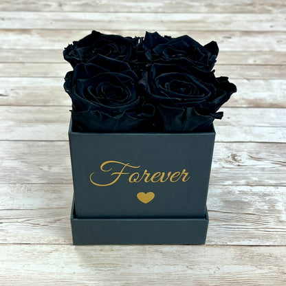 Black Infinity Petite Rose Box - Infinity Roses - Black One Year Roses - Rose Colours divider-Midnight Black