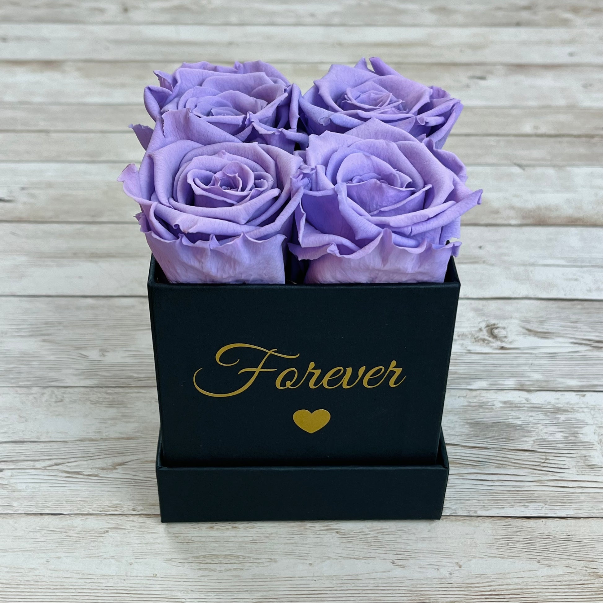 Black Square Petite Infinity Rose Box - Infinity Roses - Lavender One Year Roses - Rose Colours divider-Lavender Haze
