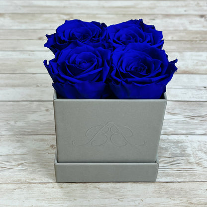 Grey Square Petite Infinity Rose Box - Infinity Roses - Sapphire Blue One Year Roses - Rose Colours divider-Sapphire Blue