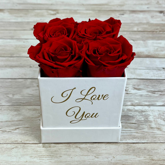 White Petite Infinity Rose Box - Red Eternal Roses -  Forever Rose - Rose Colours divider-Ruby Red