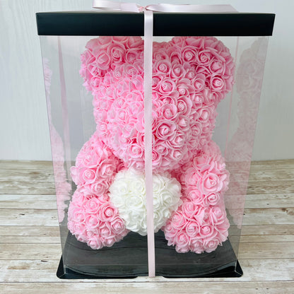 Rose Bear - Forever Pink Rose Teddy Bears - Gift Boxed Bears