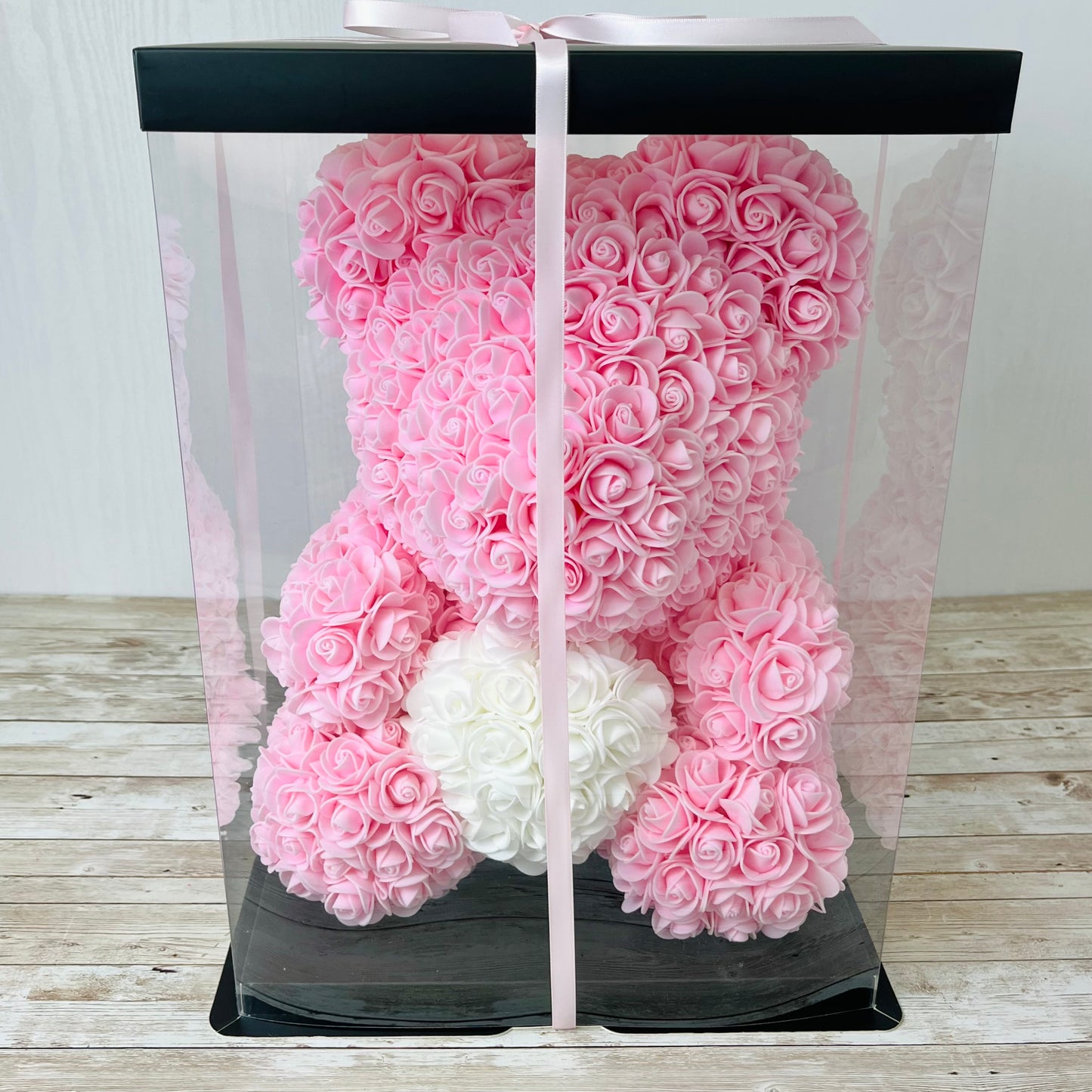 Eternal Rose Bear - Forever Pink Rose Teddy Bears - Gift Boxed Bears