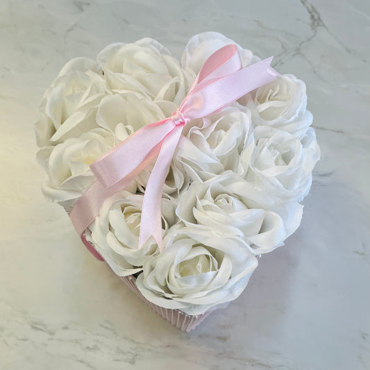 New Baby Silk Heart - Silk Flowers - New Baby Gift - Pink Heart