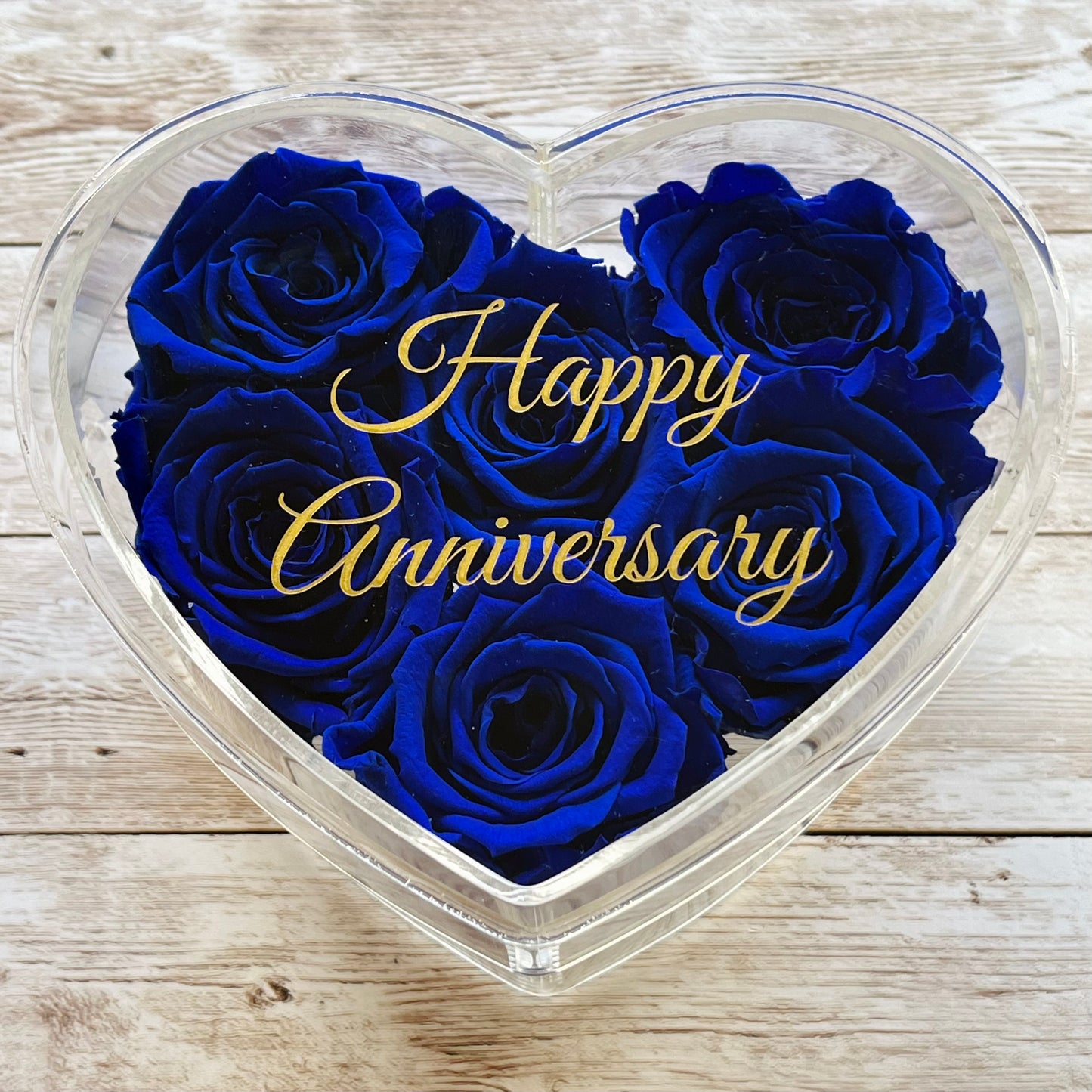 Infinity Rose Small Heart Box - Blue Eternal Roses - Forever Roses - Rose Colours divider-Sapphire Blue