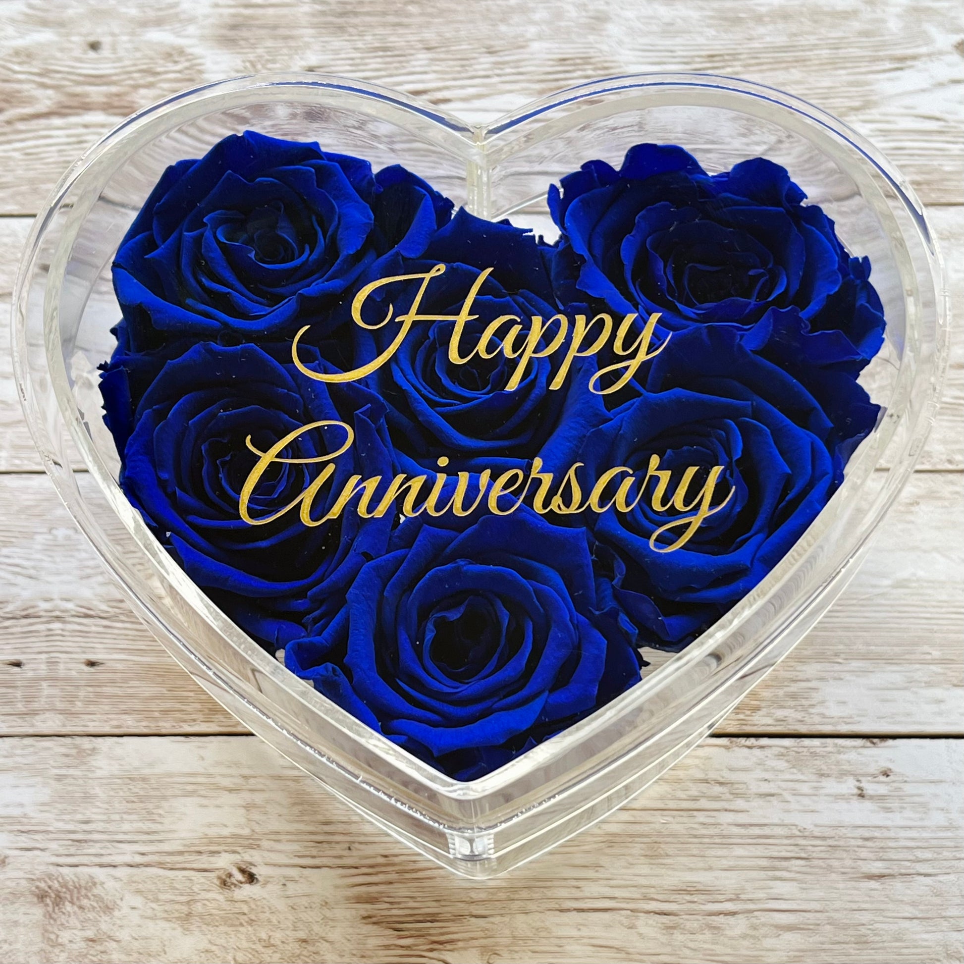 Infinity Rose Small Heart Box - Blue Eternal Roses - Forever Roses - Rose Colours divider-Sapphire Blue