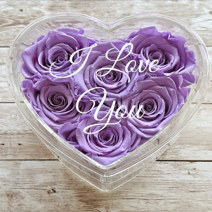 Infinity Rose Small Heart Box - Lavender Eternal Roses - Forever Roses - Rose Colours divider-Lavender Haze