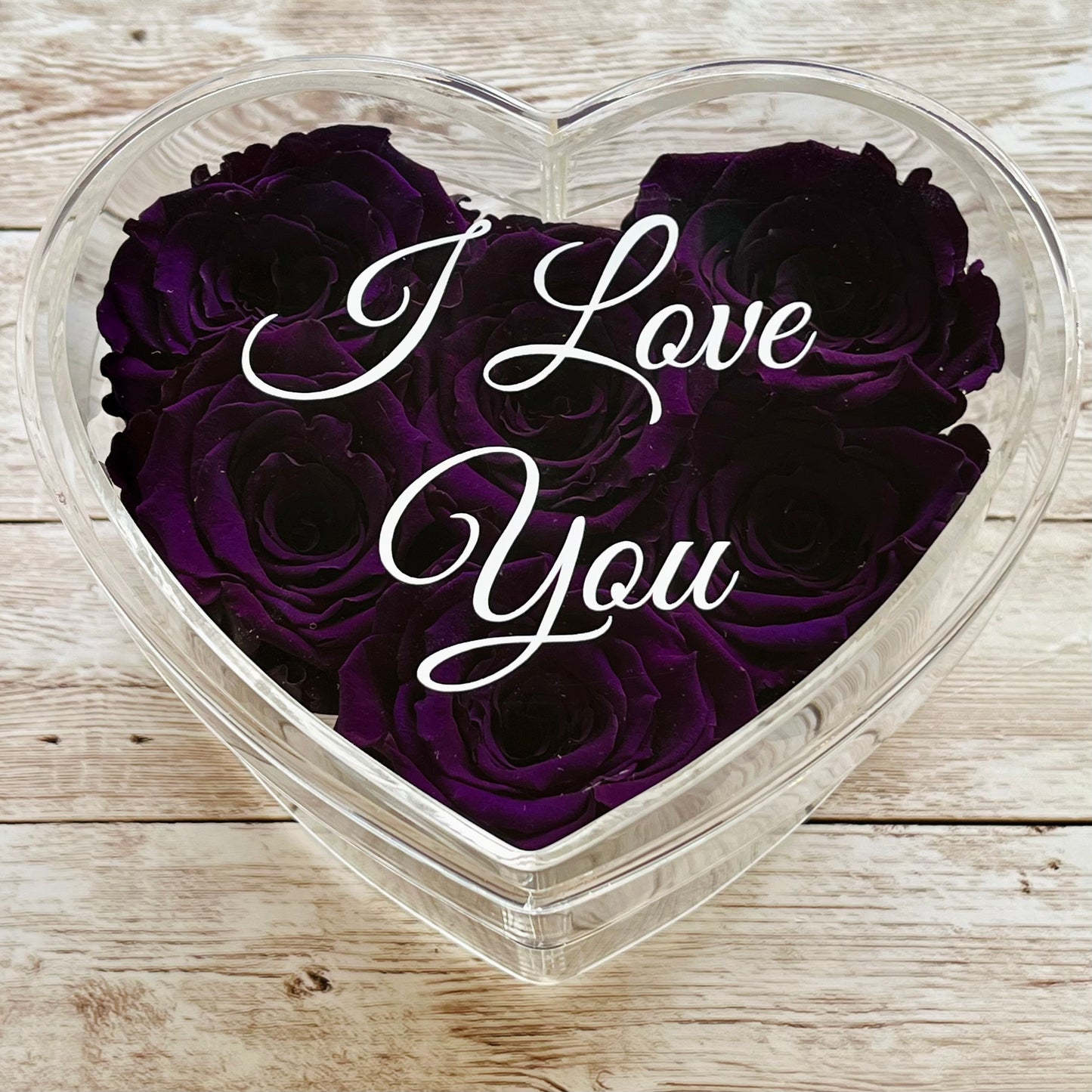 Infinity Rose Small Heart Box - Purple Eternal Roses - Forever Roses - Gift - Rose Colours divider-Purple Reign