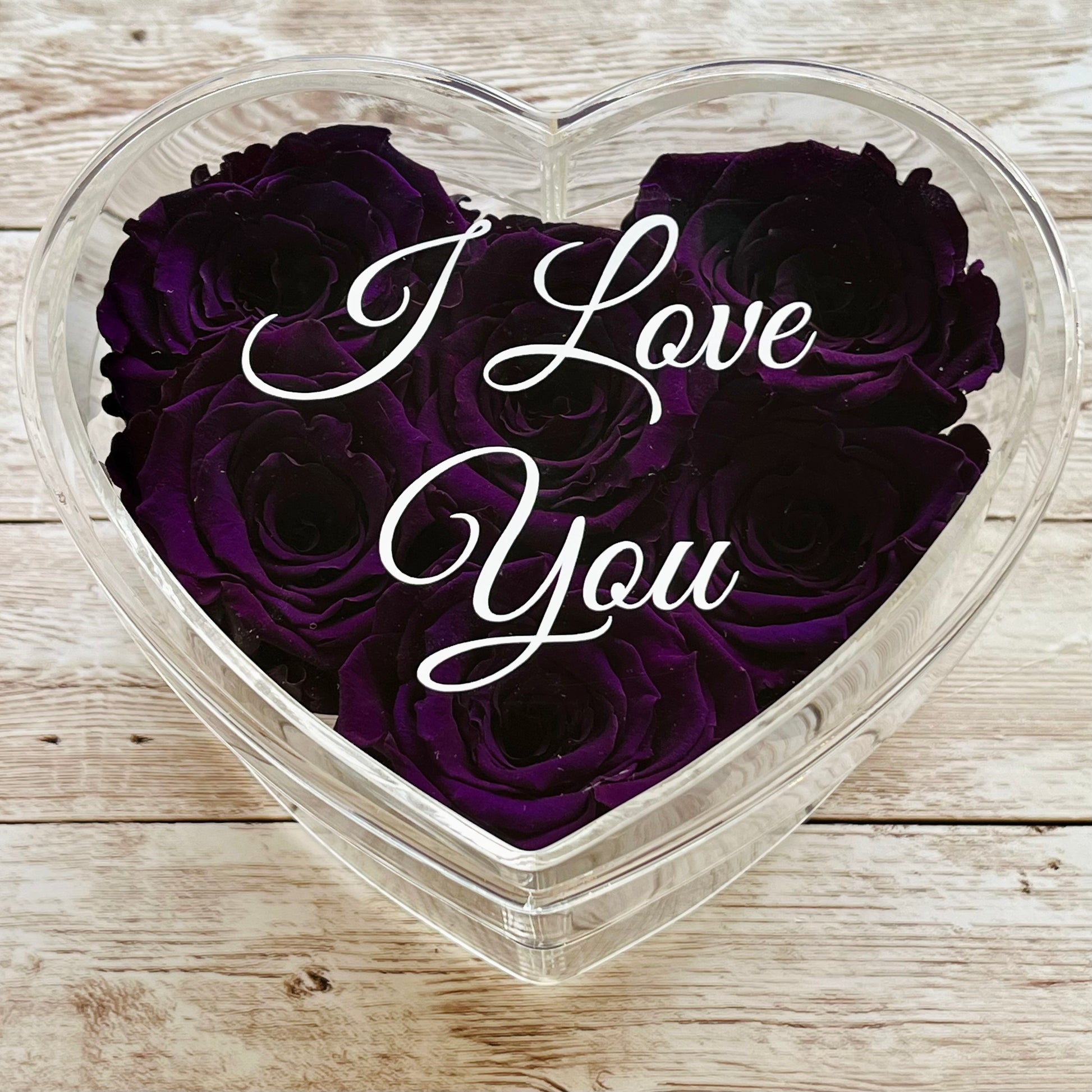 Infinity Rose Small Heart Box - Purple Eternal Roses - Forever Roses - Gift - Rose Colours divider-Purple Reign