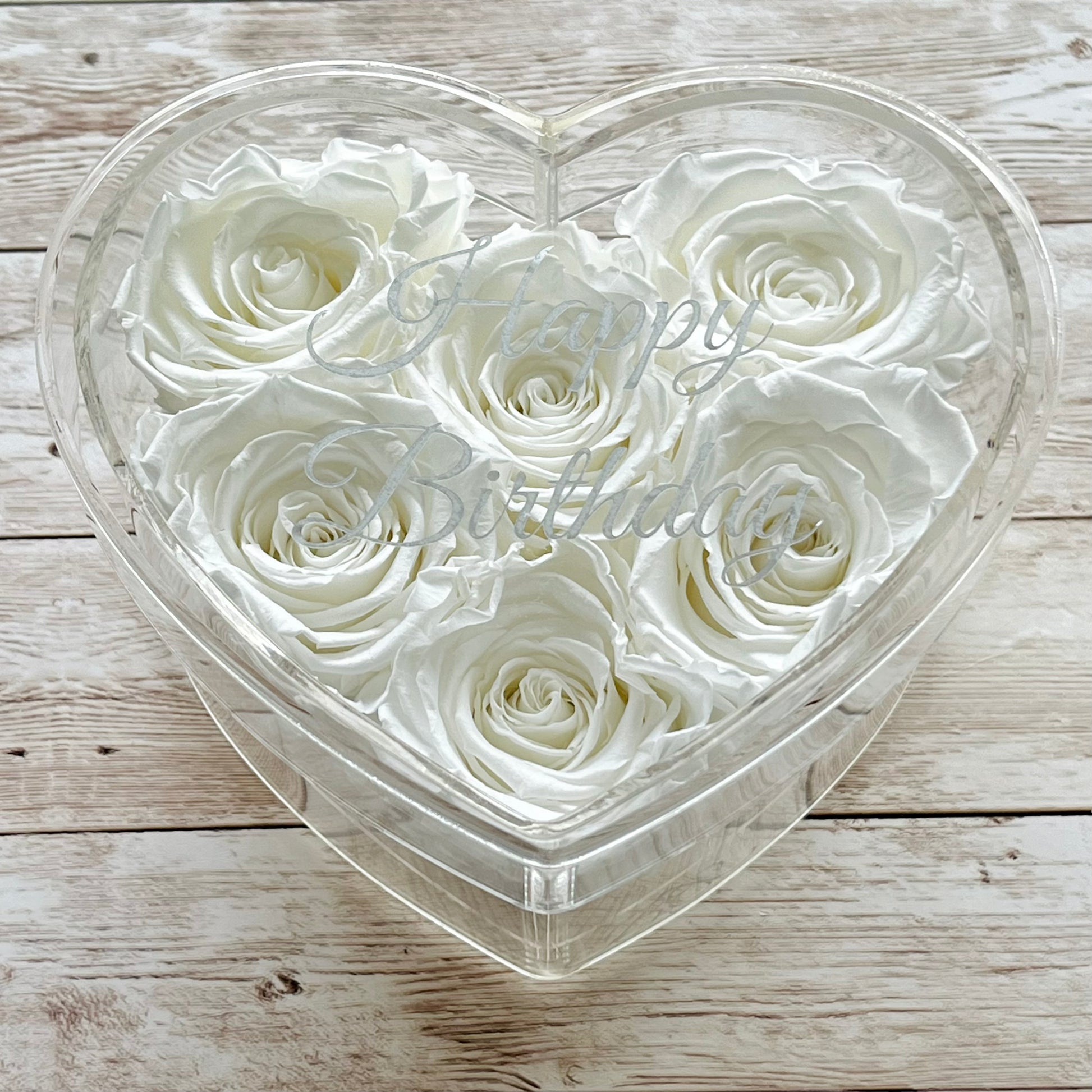 Infinity Rose Small Heart Box - White Eternal Roses - Forever Roses -Rose Colours divider-Angelic White
