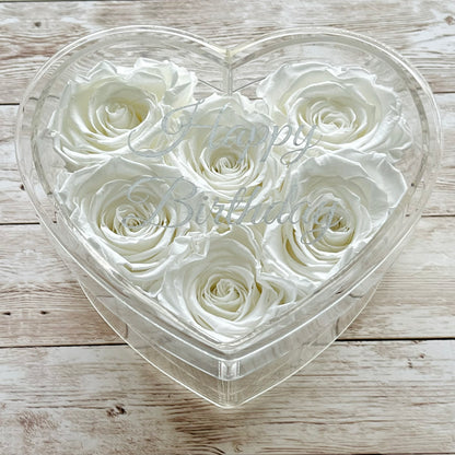 Infinity Rose Small Heart Box - White Eternal Roses - Forever Roses -Rose Colours divider-Angelic White