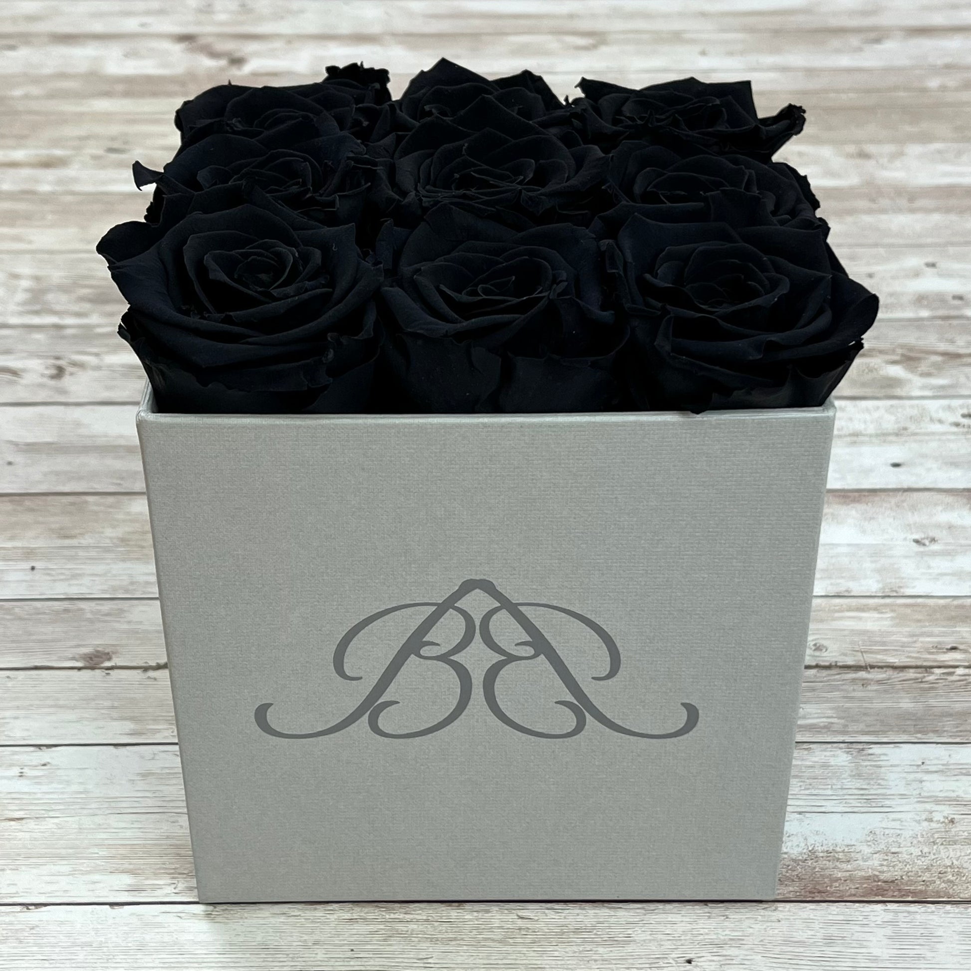 Grey Square Infinity Rose Box - Infinity Roses - Black One Year Roses - Rose Colours divider-Midnight Black