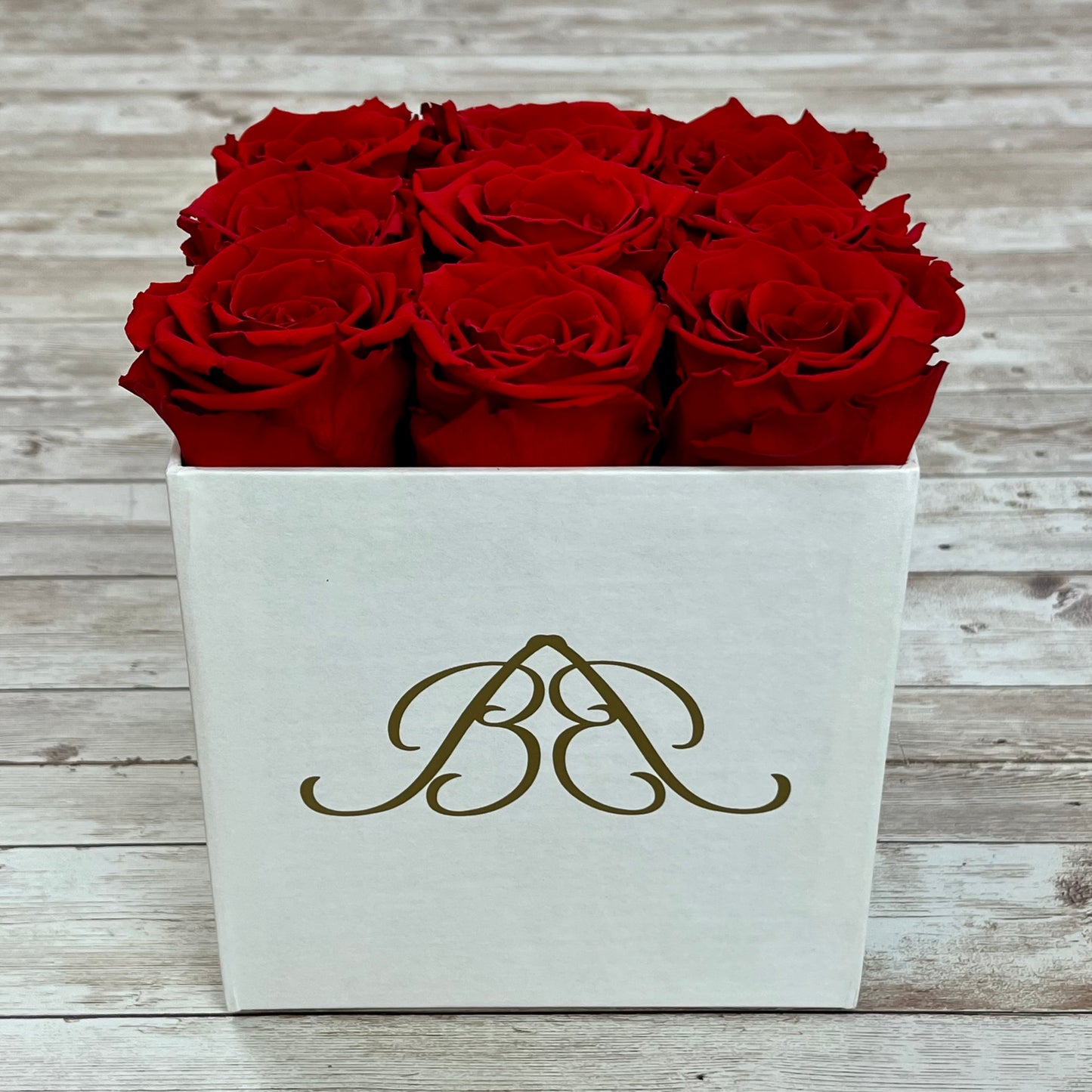 White Square Infinity Rose Box - Red Infinity Roses - One Year Roses - Rose Colours divider-Ruby Red