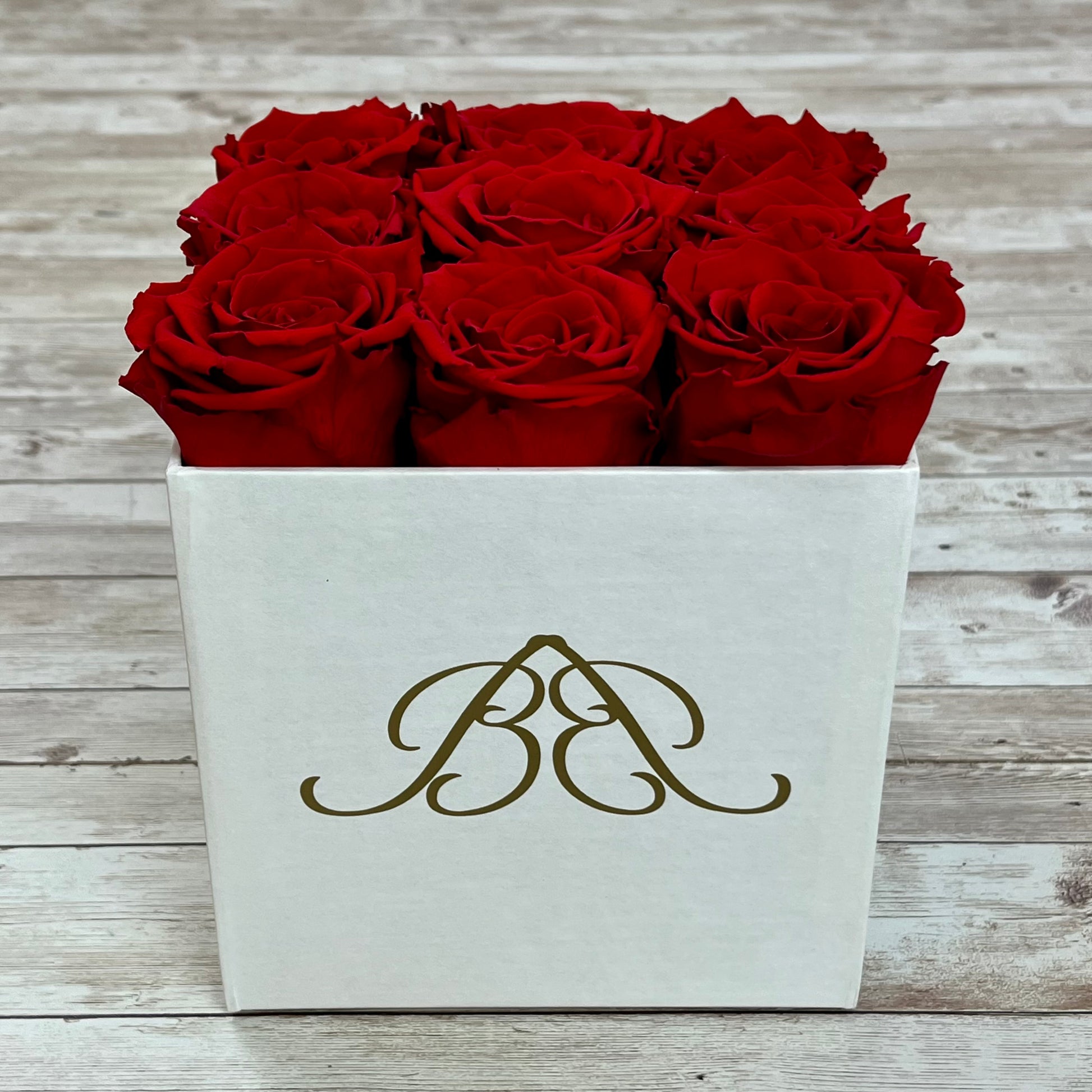 White Square Infinity Rose Box - Red Eternal Roses - Forever Roses- Rose Colours divider-Ruby Red