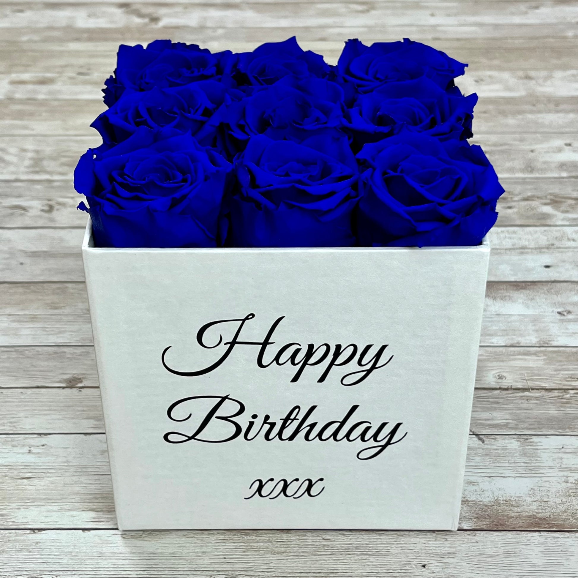 White Square Infinity Rose Box - Eternal Roses - Blue Forever Roses - Rose Colours divider-Sapphire Blue