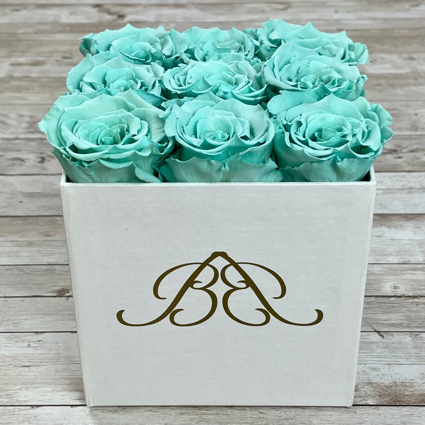 White Square Infinity Rose Box - Eternal Roses - Tiffany Blue Forever Roses - Rose Colours divider-Tiffany Blue