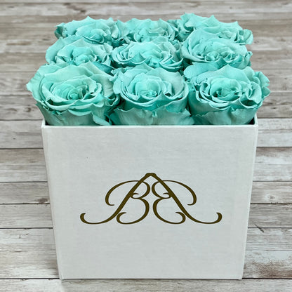 White Square Infinity Rose Box - Eternal Roses - Tiffany Blue Forever Roses - Rose Colours divider-Tiffany Blue