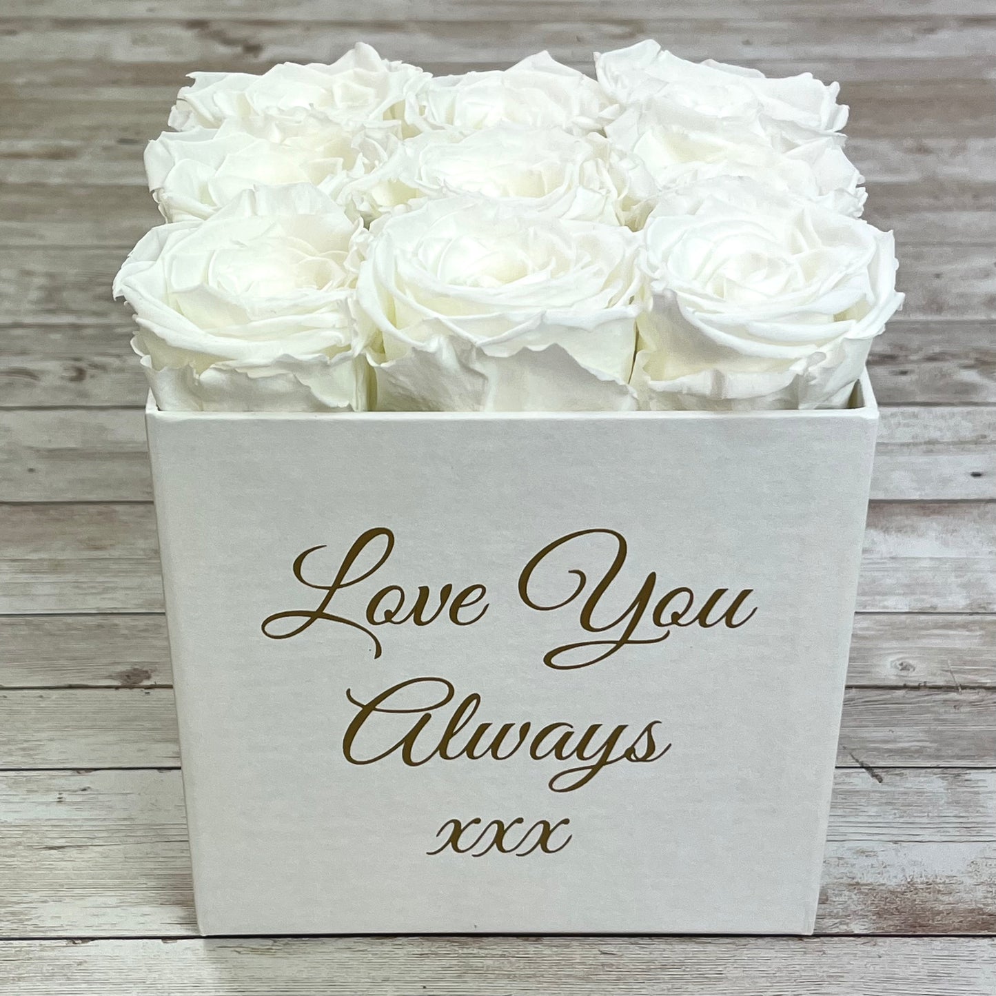 White Square Infinity Rose Box - Eternal Roses - White Forever Roses - Box of Roses - Rose Colours divider-Angelic White