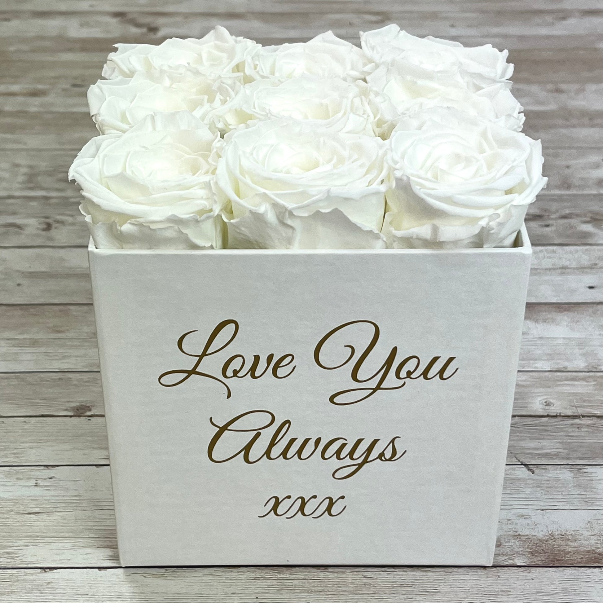 White Square Infinity Rose Box - Eternal Roses - White Forever Roses - Box of Roses - Rose Colours divider-Angelic White