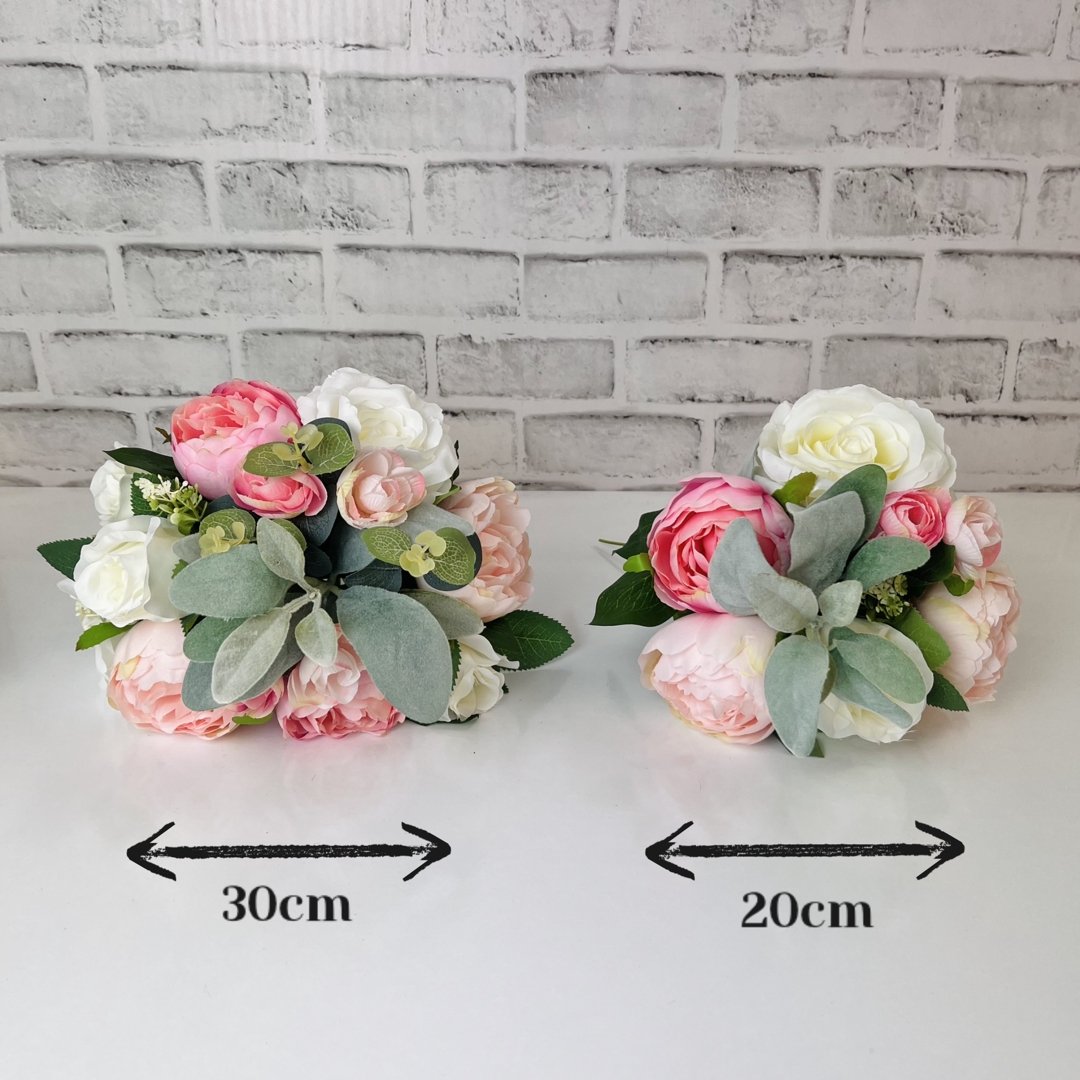 Artificial Peony & Rose Bouquets sizes -  Silk Flowers 