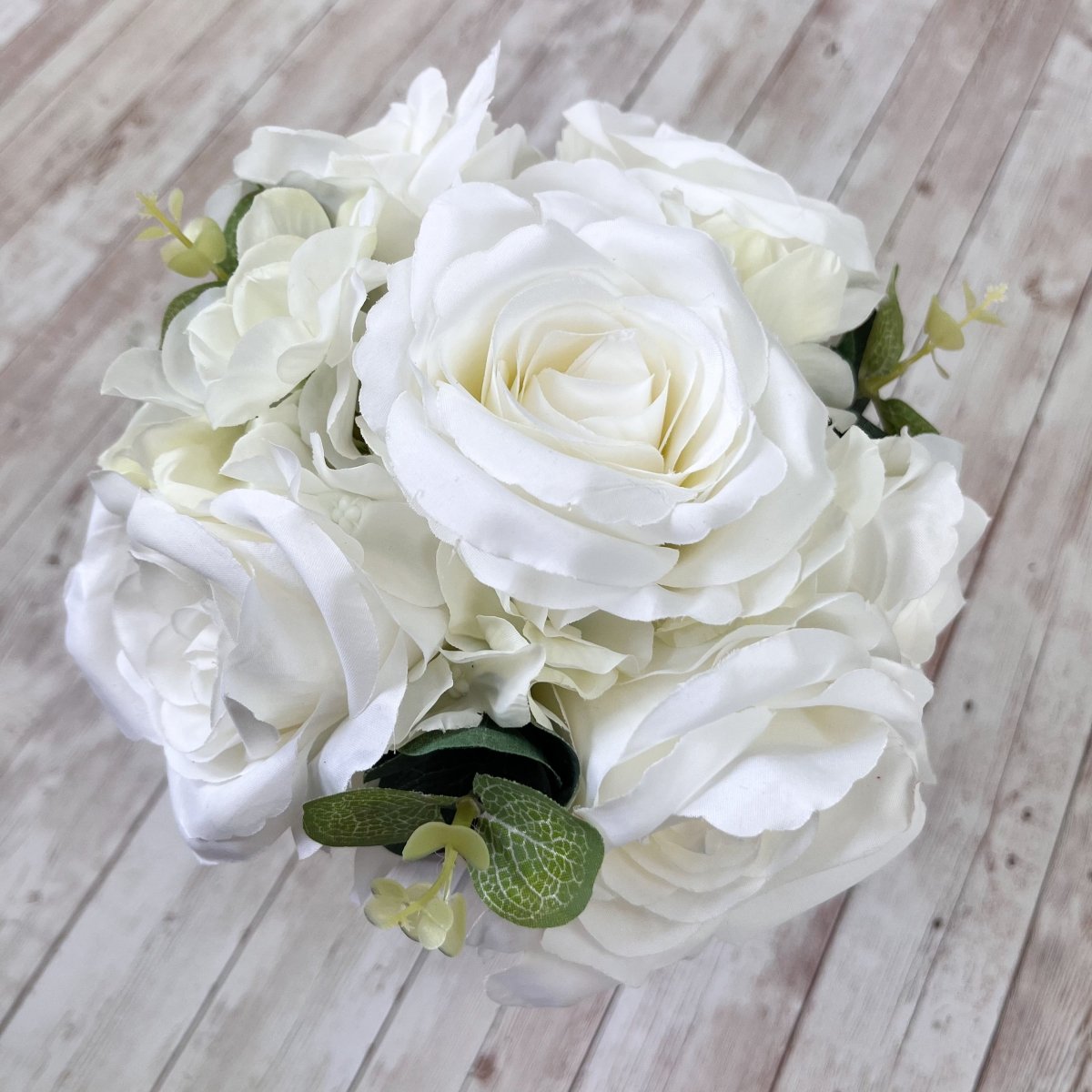 Ivory Silk Bridesmaid Bouquet - Silk Flowers