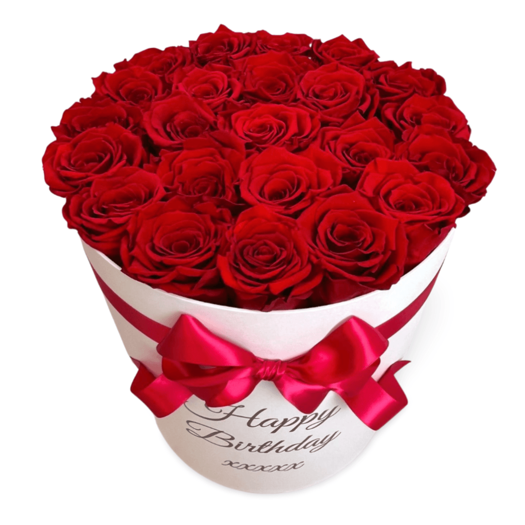 Infinity Roses - Large Classic White Box - Red Infinity Roses - One Year Roses - Rose Colours divider-Ruby Red