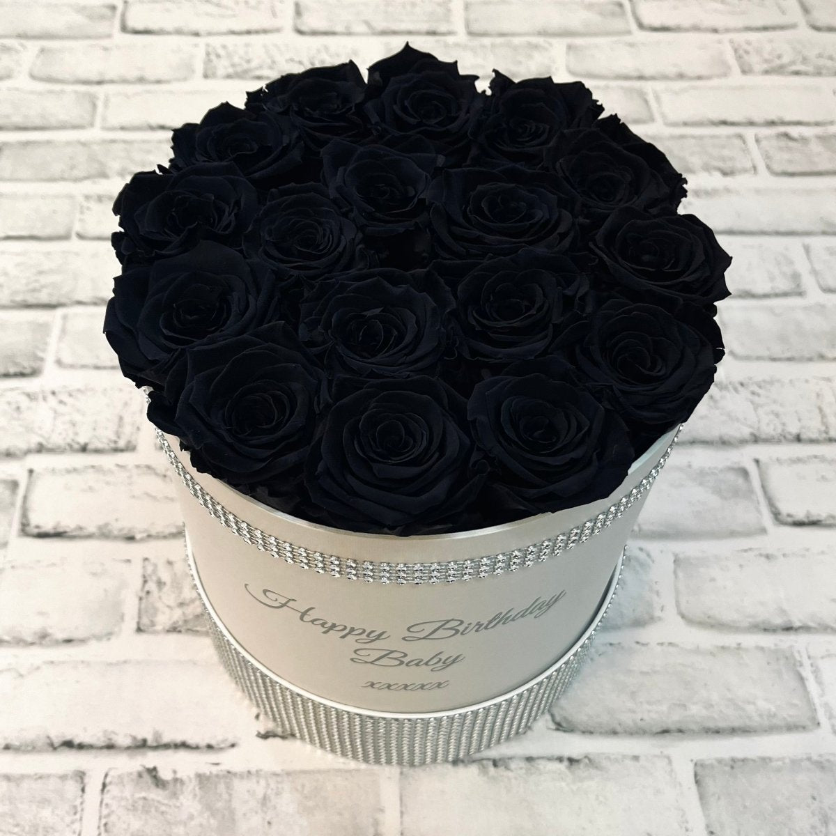 Infinity Rose Box - Enchanting Large Rose Box - Black Infinity Roses - One Year Roses - Rose Colours divider-Midnight Black