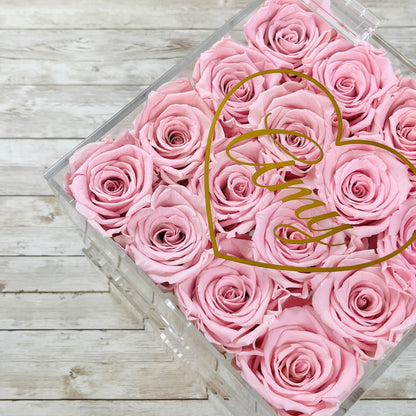 Infinity Rose Makeup Organiser - Pink Infinity Roses - One Year Roses - Makeup Organiser - Rose Colours divider-Petal Pink