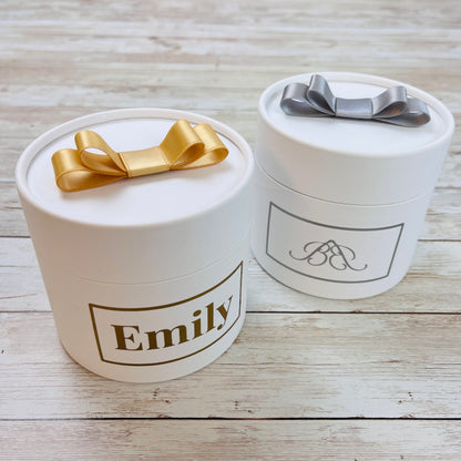Personalised Mini Rose Hatbox - Single Infinity Rose - One Year Roses 