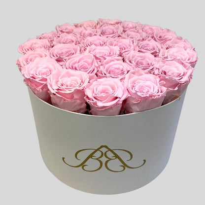 Extra Large Round Infinity Rose Box - Pink Infinity Roses - One Year Roses - Box of Roses - Rose Colours divider-Petal Pink