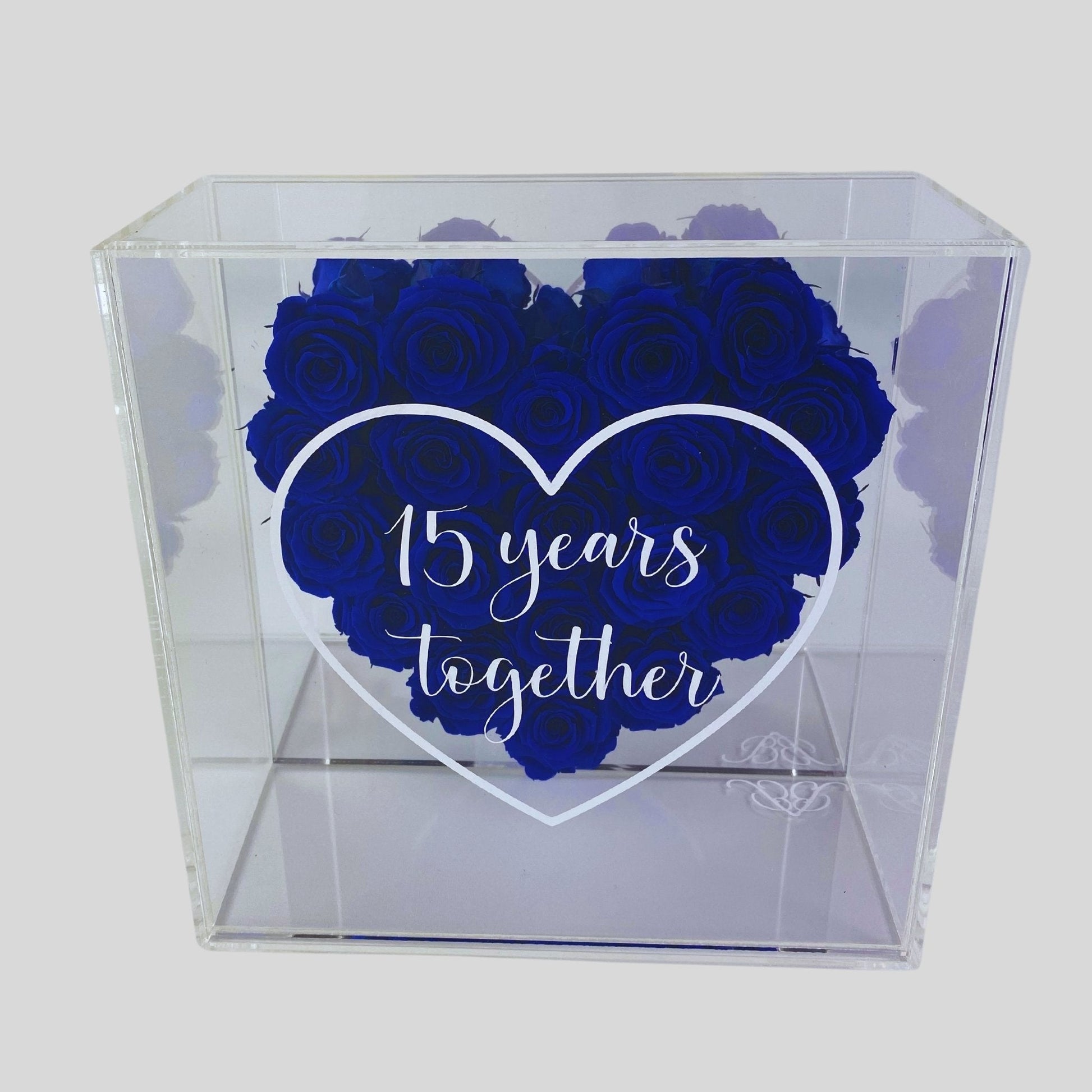 Infinity Rose - Love Blooms - Blue Infinity Roses - One Year Roses - Rose Heart Frame  - Rose Colours divider-Sapphire Blue