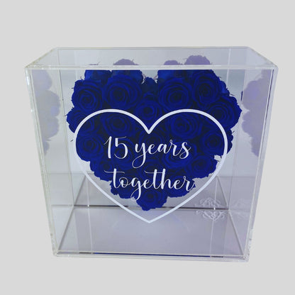 Infinity Rose - Love Blooms - Blue Infinity Roses - One Year Roses - Rose Heart Frame  - Rose Colours divider-Sapphire Blue